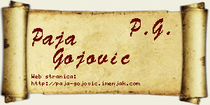 Paja Gojović vizit kartica